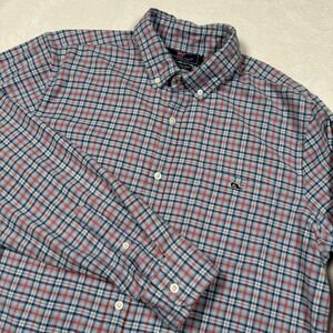 Vineyard Vines Flannel Shirt Mens Large Blue Plaid Tucker Slim Fit Button Down
